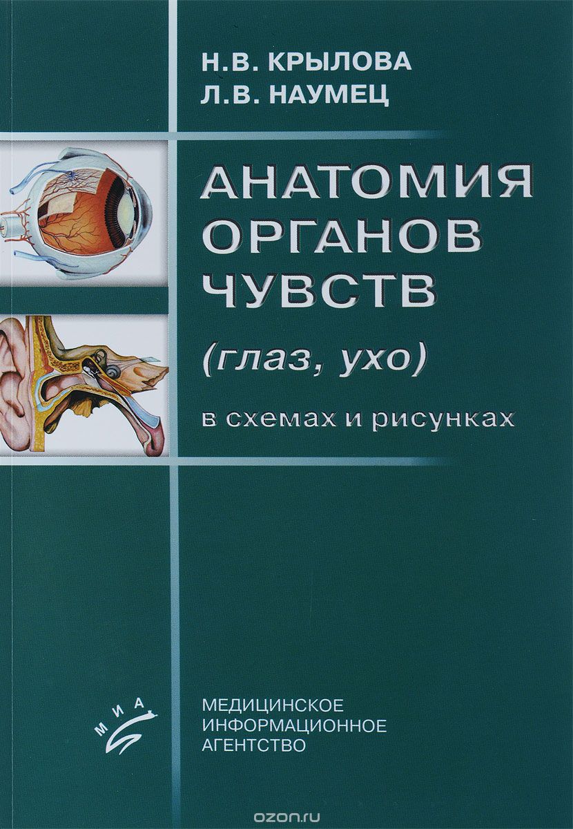 Скачать книгу "Анатомия органов чувств (глаз, ухо) в схемах и рисунках. Учебное пособие, Крылова Н.В."